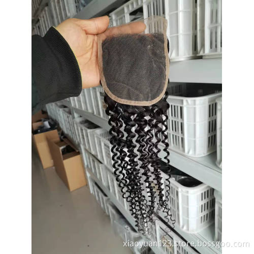 May Queen 100% Remy Jerry curl Brazilian human Hair Bundles with closure